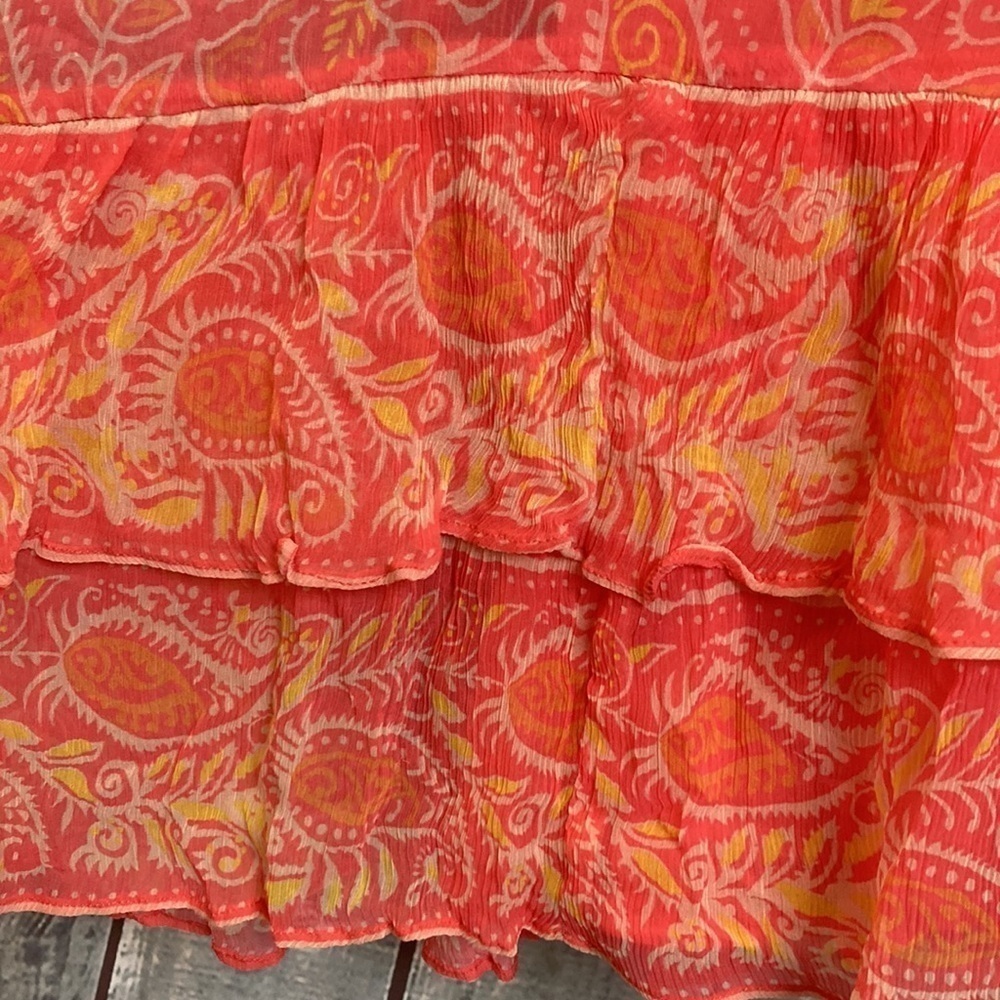 Cleobella Hannah Cutout Tiered Ruffle Maxi Dress Coral Blossom M Romantic NEW - Picture 12 of 16